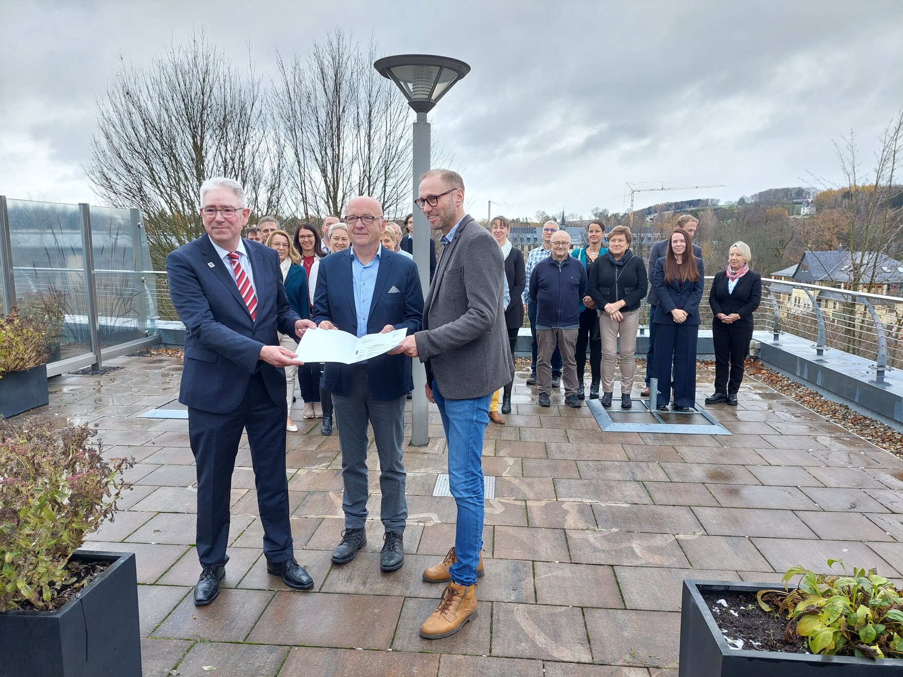 Fördermittelbescheidübergabe »Silber-Therme Warmbad« in Wolkenstein